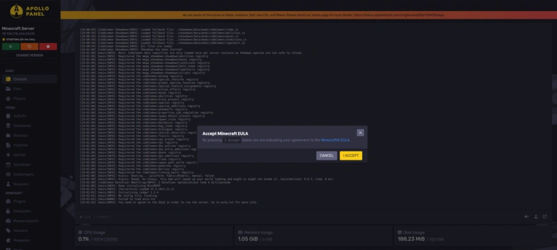 Accept Minecraft EULA