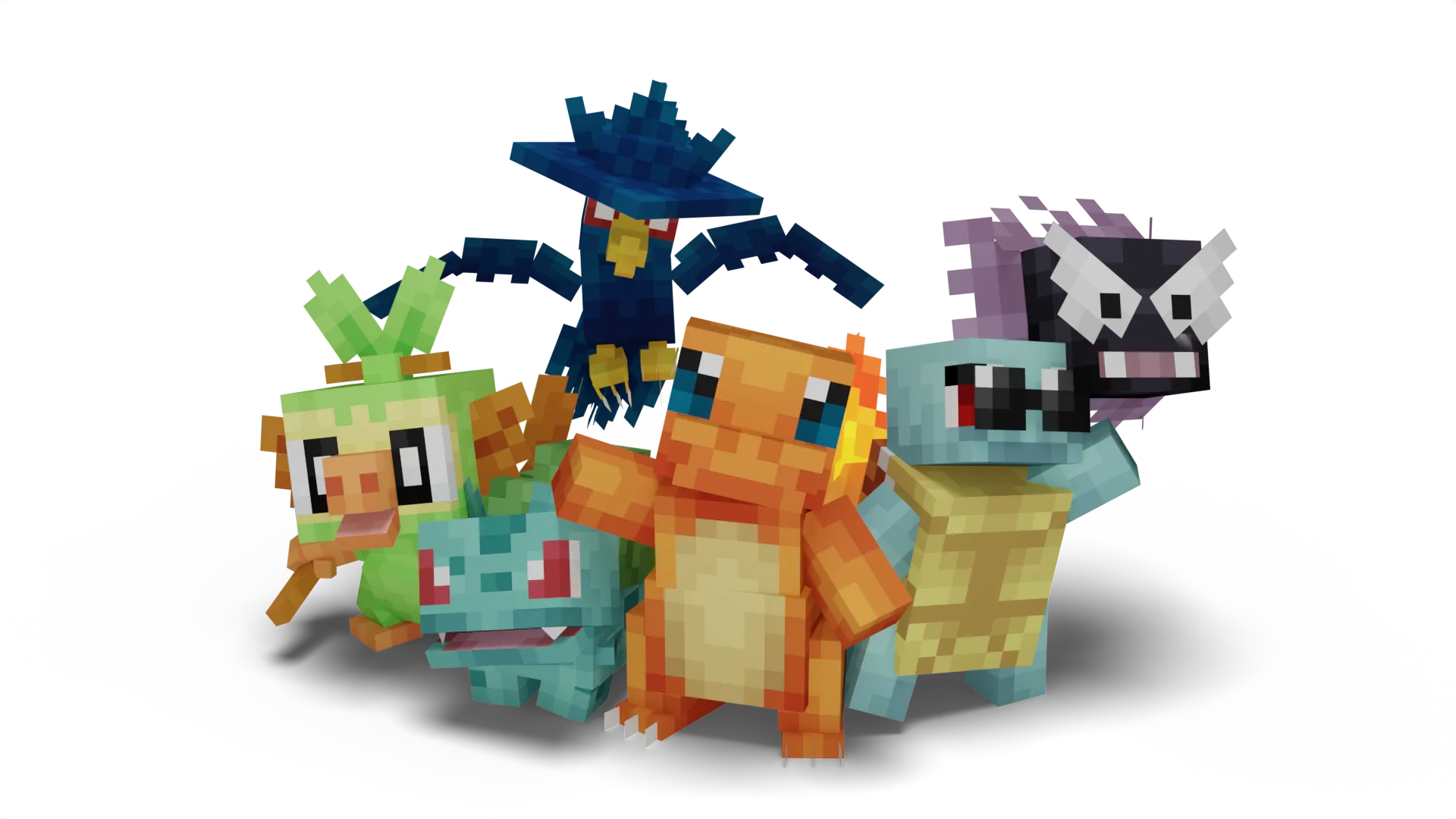 A render of Cobblemon Models in a team